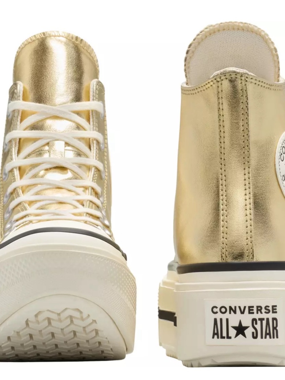Converse Metallic Gold Platform Sneakers - Picture 3 of 9